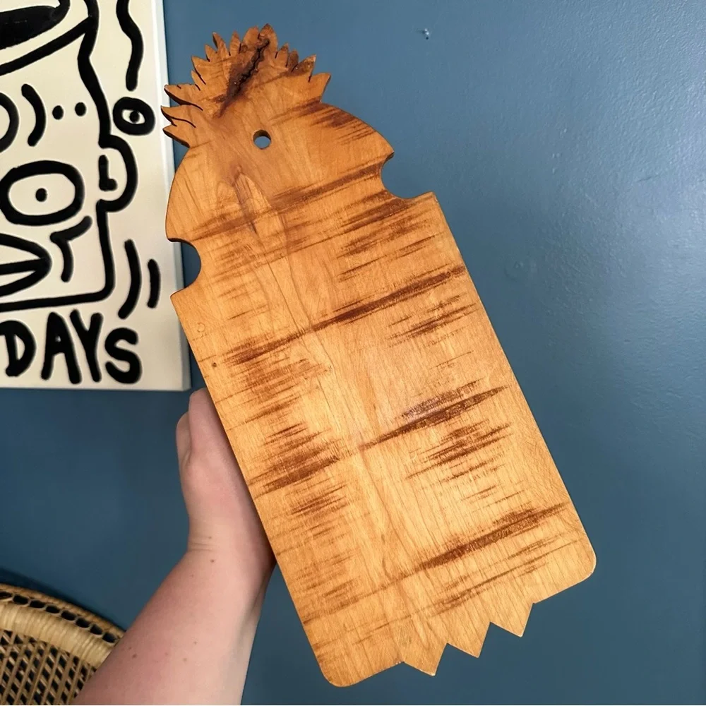 Vintage Handcrafted Natural Finish Wood Mail Sorter Recipe Card Wall Hanger